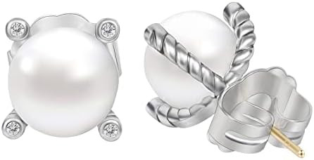 Designer Inspired Twisted Cable Wire Imitation Pearl Stud Earrings/ 12MM Faux Pearl Studs/Pearl D... | Amazon (US)