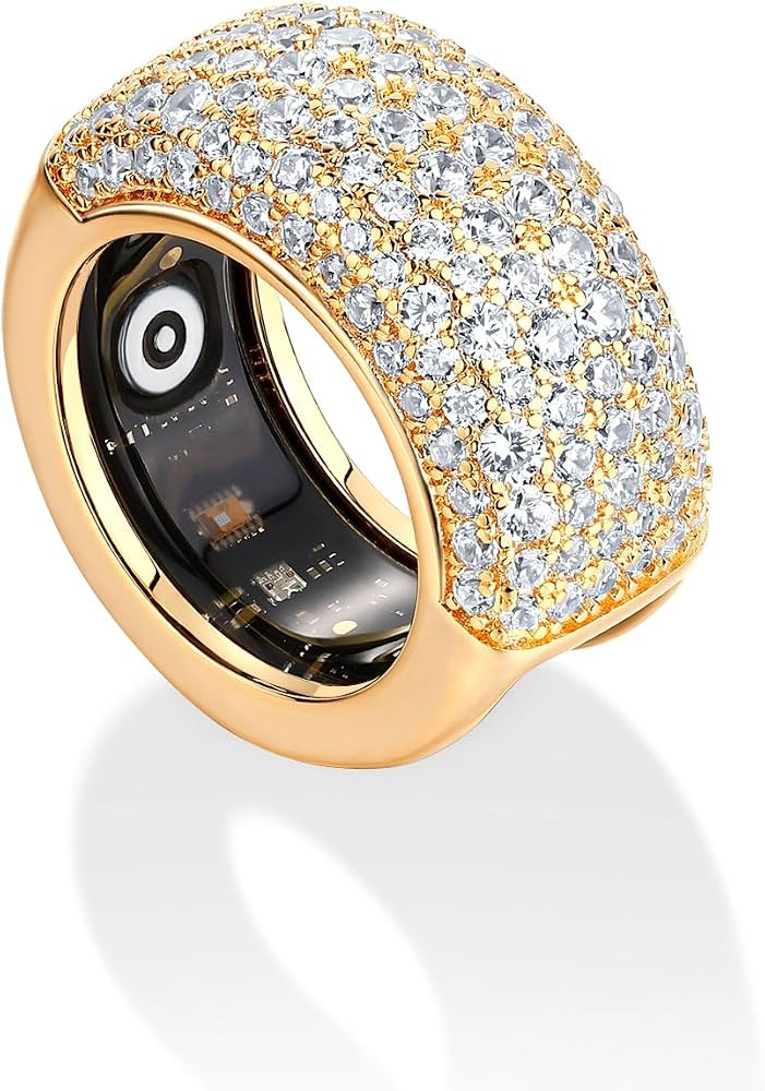 PAVOI 14K Gold Plated Pave Smart Ring Cover Compatible with Oura Ring Gen 4 | Amazon (US)
