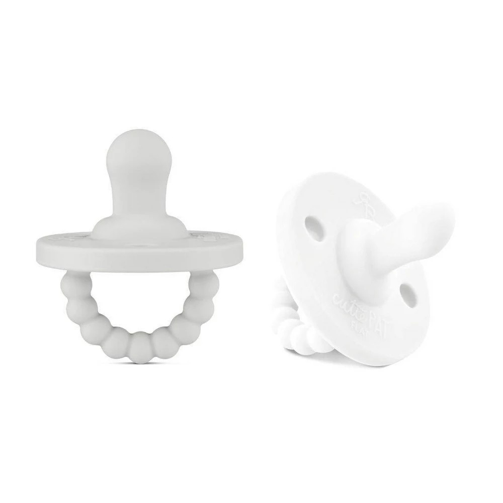 Ryan & Rose Flat Pacifier - Gray and White - 2pk | Target