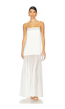 Shona Joy Moraya Dropped Waist Maxi Dress in Ivory from Revolve.com | Revolve Clothing (Global)