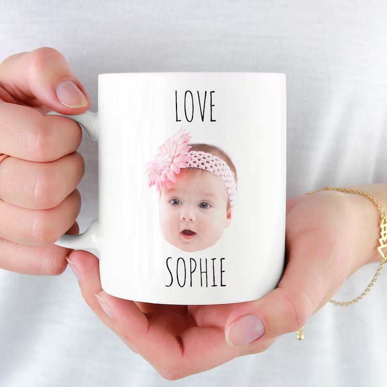 1st Father's day mug,  New dad gift -  Personalized with photo of baby - FPD001 | Etsy (US)