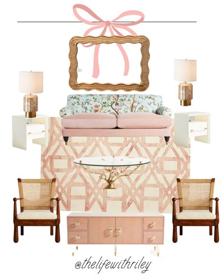 Pink living room 

Grandmillennial, grandmillennial home, home decor, classic home, pink rug, anthro home, floral couch, accent chair, pink tv stand, pink buffet table, pink lamp, rattan mirror 

#LTKhome #LTKstyletip