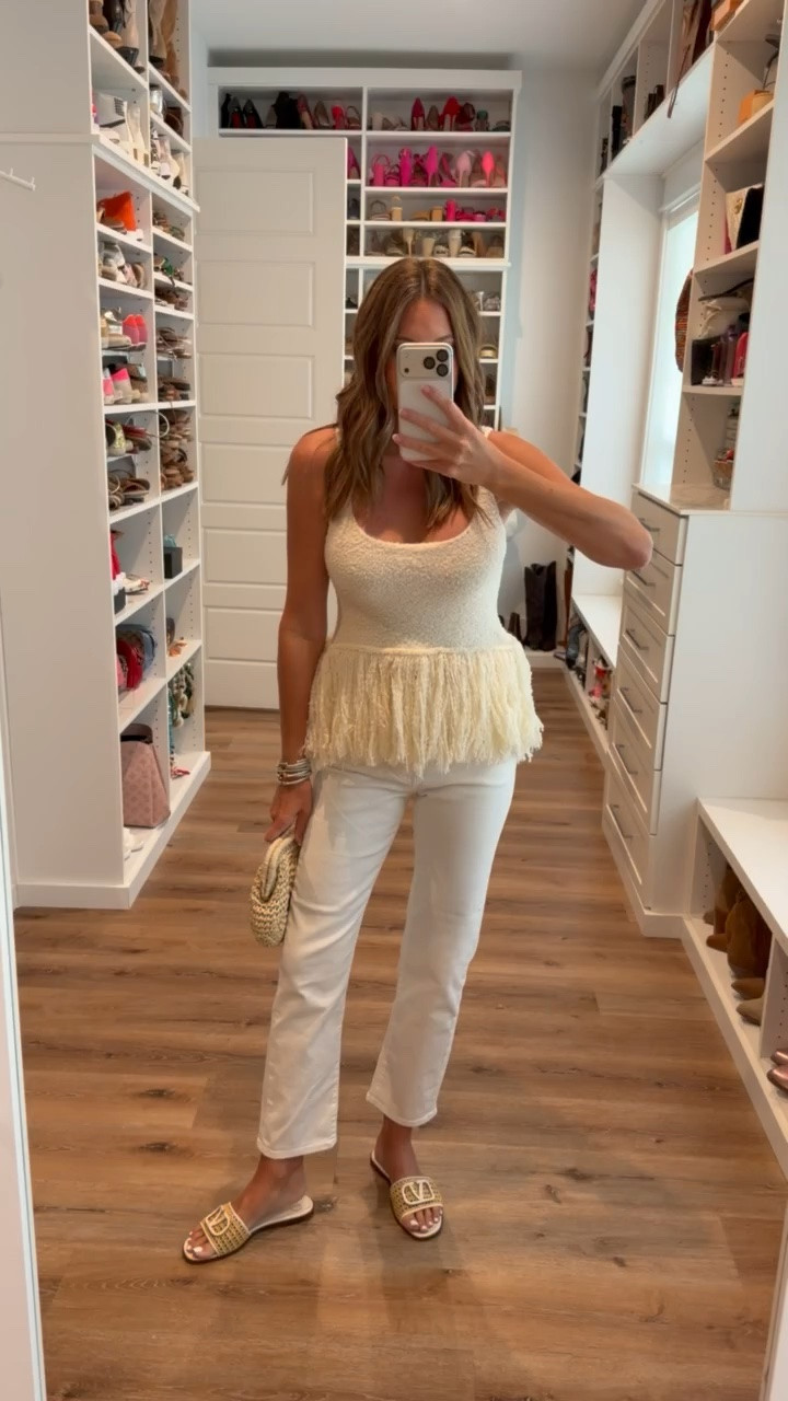 In a small top, size 27 jeans, sandals and accessories - fits tts.

#LTKootd #LTKgrwm #LTKSeasonal