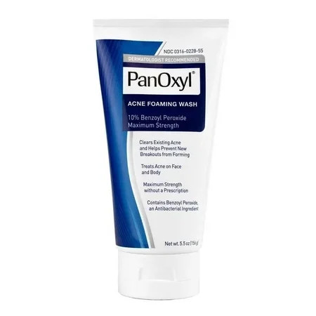 Panoxyl Max Strength Acne Foaming Wash Face & Body 10% Benzoyl Peroxide All Skin Types 5.5 oz | Walmart (US)