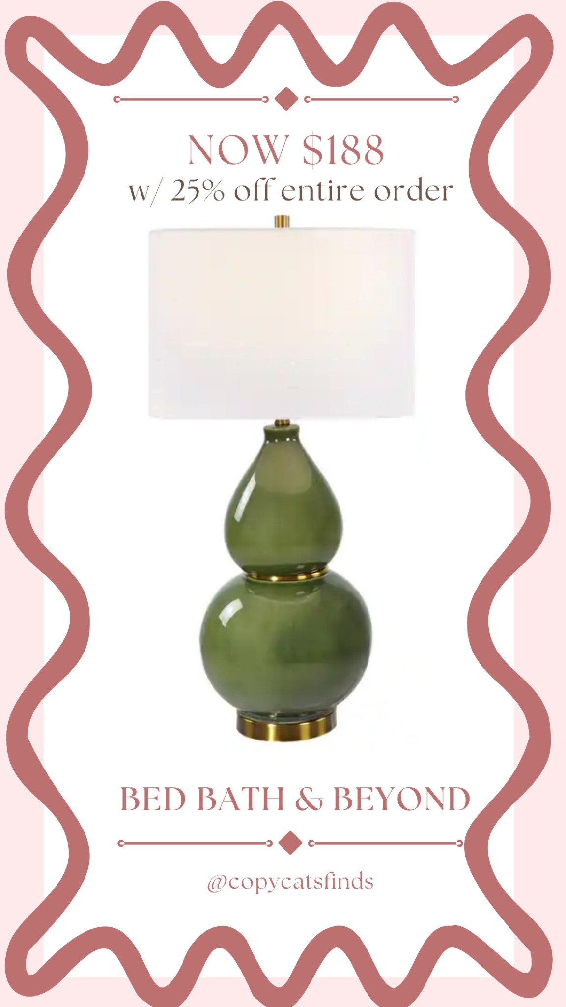 Cyber Monday sales at bed bath and beyond! Love this olive green lamp 

#LTKHome #LTKSaleAlert #LTKCyberWeek
