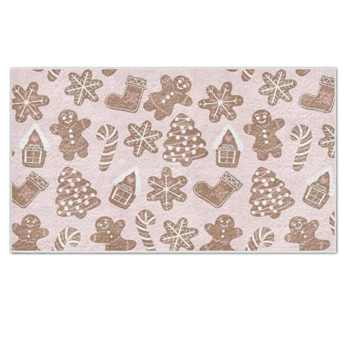 Nogrit Pink Christmas Door Mat,Christmas Door Mat Outdoor,Christmas Mats for Front Door,Christmas Front Door Mat,Pink Christmas Decor,Pink Gingerbread Christmas Decor,17x30 Inch,for Indoor Entrance | Amazon (US)