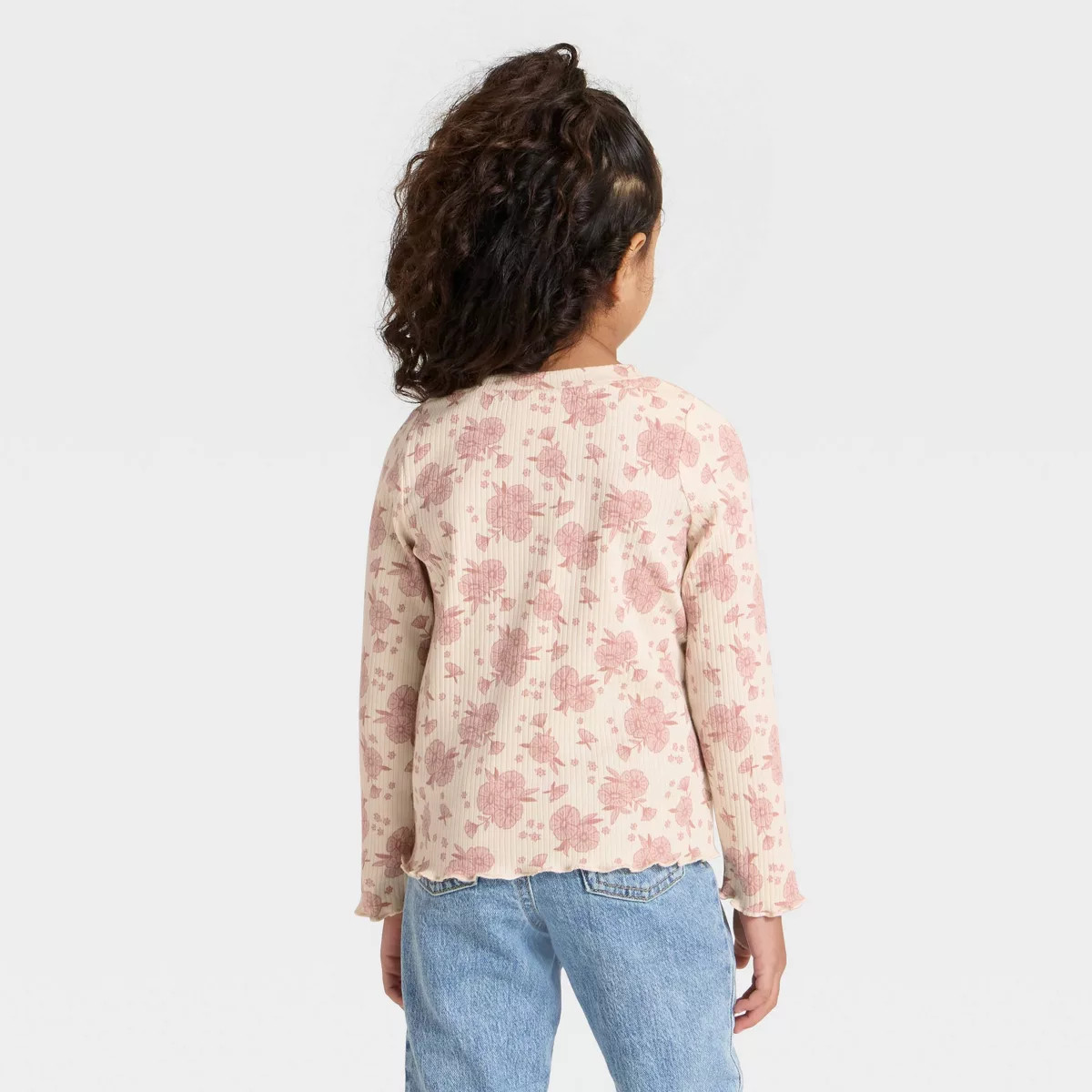 Toddler Girls' Long Sleeve Ribbed T-Shirt - Cat & Jack™ | Target