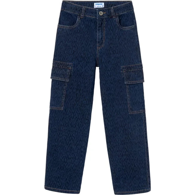 Mayoral | Girl's Cargo Jeans, (Blue, Size 14Y) | Maisonette | Maisonette
