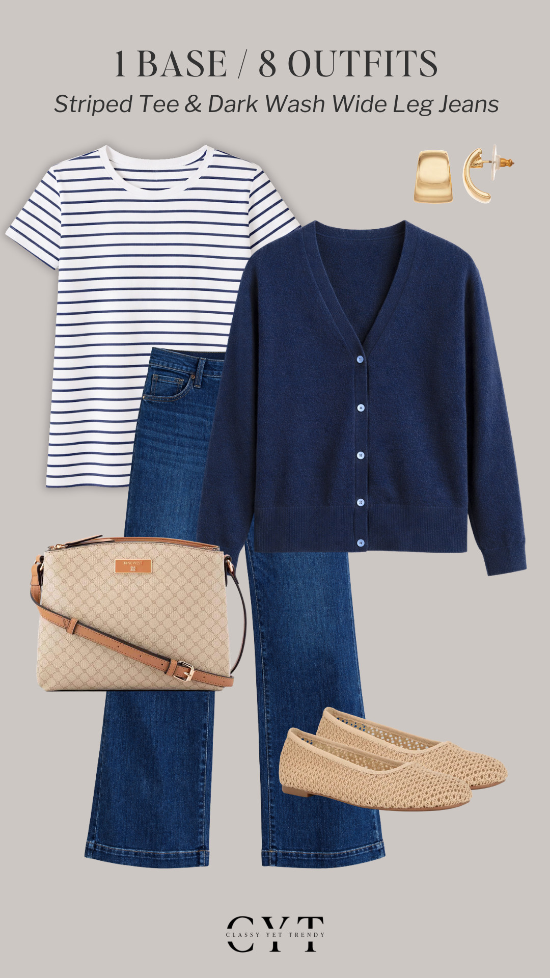 1 Base, 8 Outfits for Spring - all at @Kohls  🌸 8 ways to wear two classic and timeless wardrobe staples: a striped tee and dark wash wide leg jeans ✔️ Mix and match layers, shoes and accessories to create different looks.  #kohlspartner #kohlsfinds #ad 

Shirt, tee, top, cardigan, blazer, jacket, jeans, loafers, ballet flats, mary jane shoes, sneakers

#springjacket #springstyle 

 