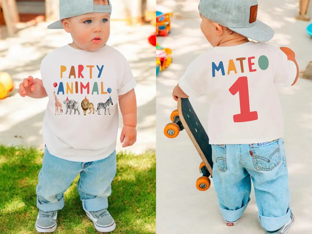 Party Animal Birthday Shirt, Zoo Birthday Shirt, Safari Birthday Shirt, Toddler Birthday Shirt, K... | Etsy (US)