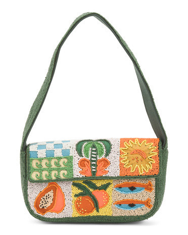 Beaded Amalfi Coast Shoulder Bag For Women, Leather | TJ Maxx
