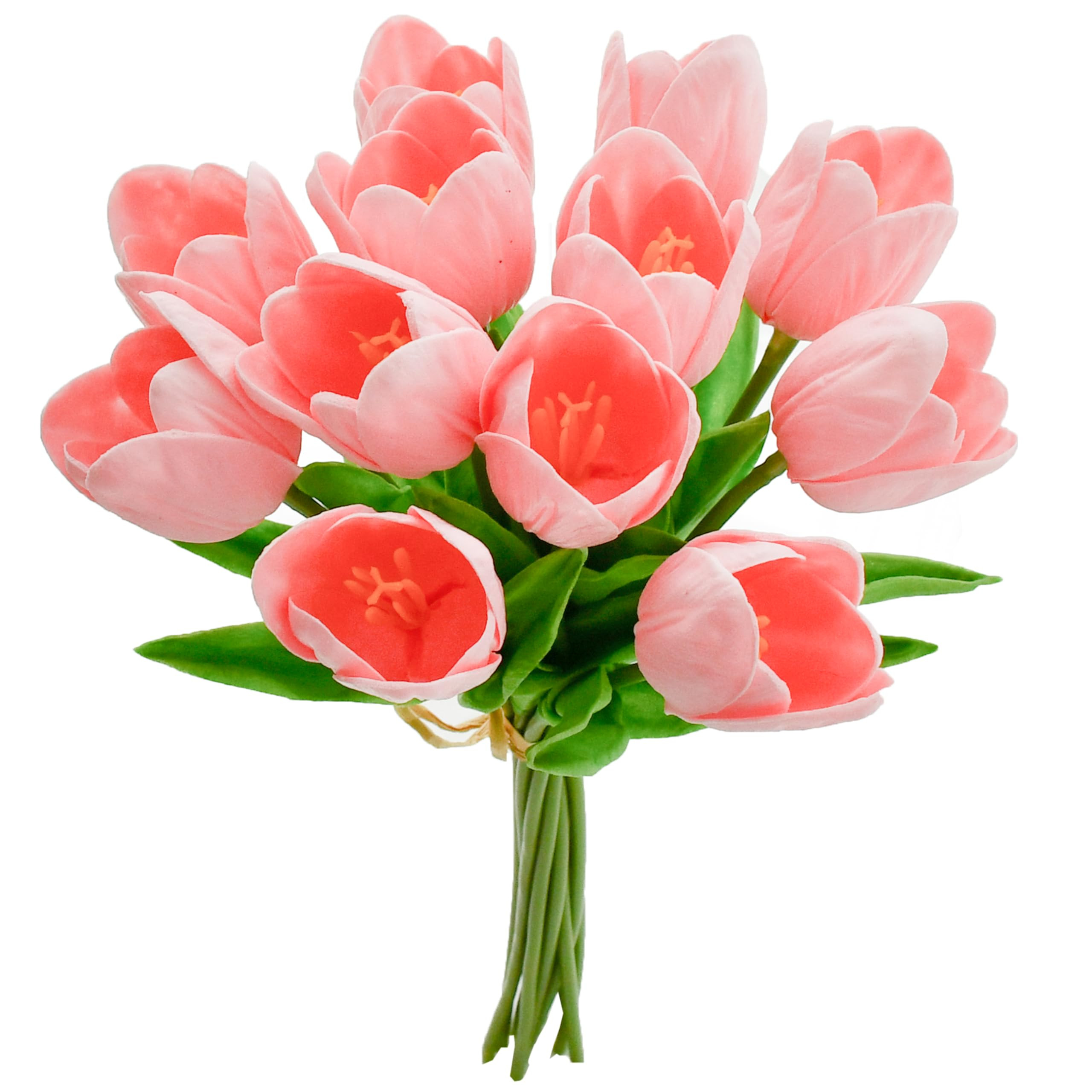 Mandy's 12pcs Light Pink Partially Open Artificial Tulip Silk Fake Flowers 13.5" for New Year Spr... | Amazon (US)