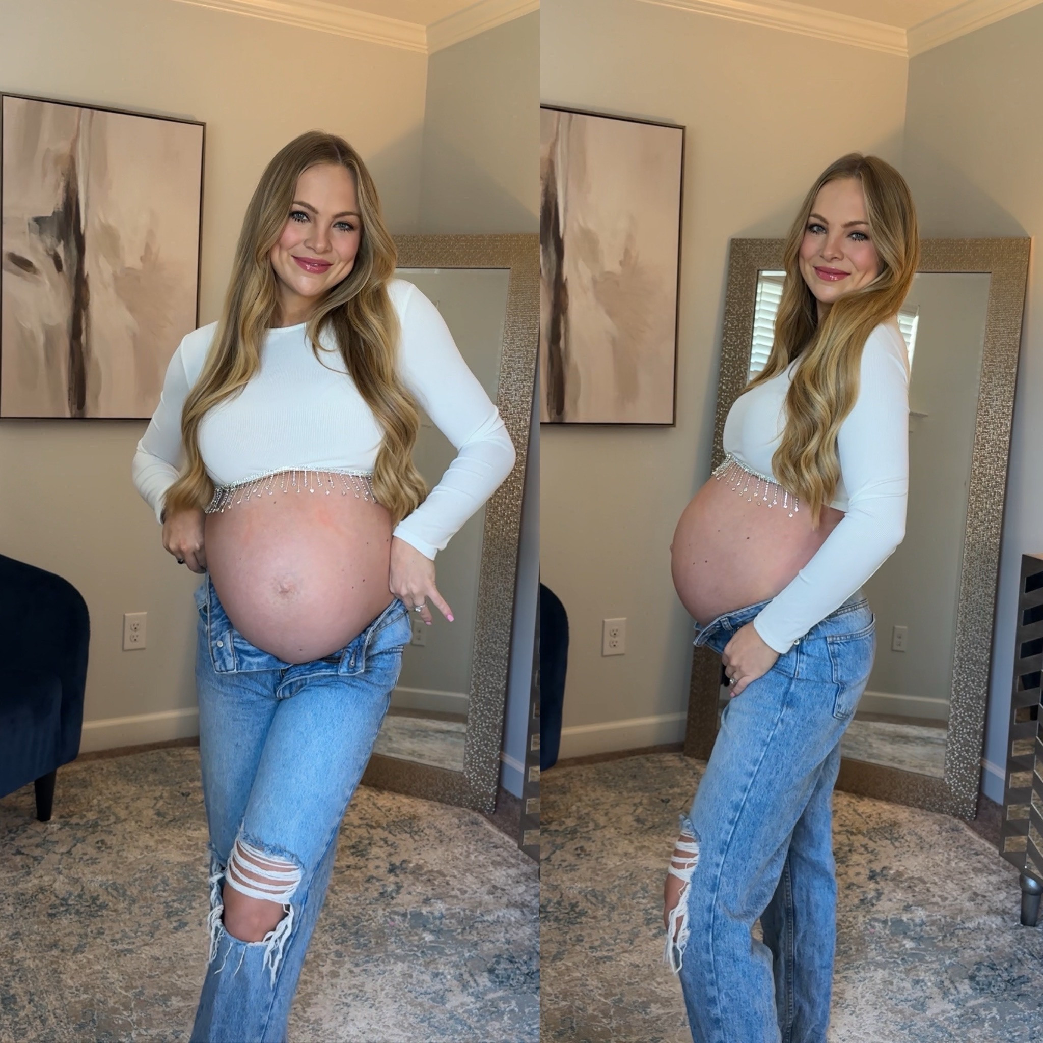 Maternity photoshoot outfit
Denim 
Maternity photos
Pregnant
Bump friendly
White crop top 
Amazon affordable summer 

#LTKBump #LTKStyleTip #LTKFindsUnder50