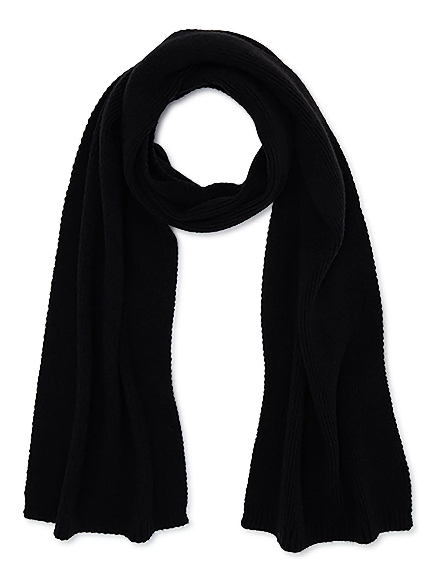Time and Tru Women's Knit Scarf with Ribbed Trim | Walmart (US)