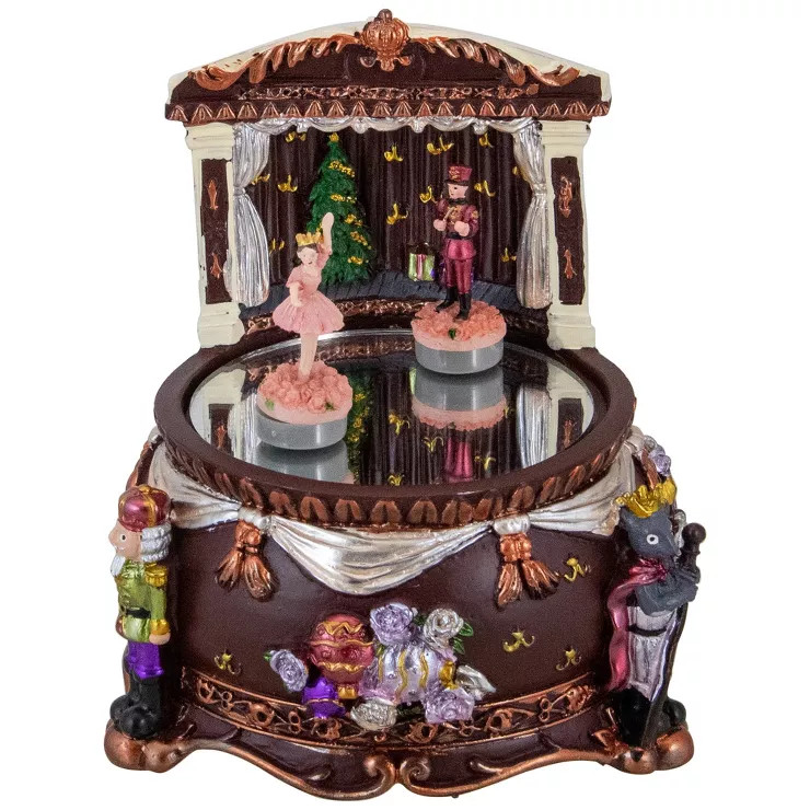 Northlight 5.75" Dancing Nutcracker and Ballerina Christmas Music Box | Target