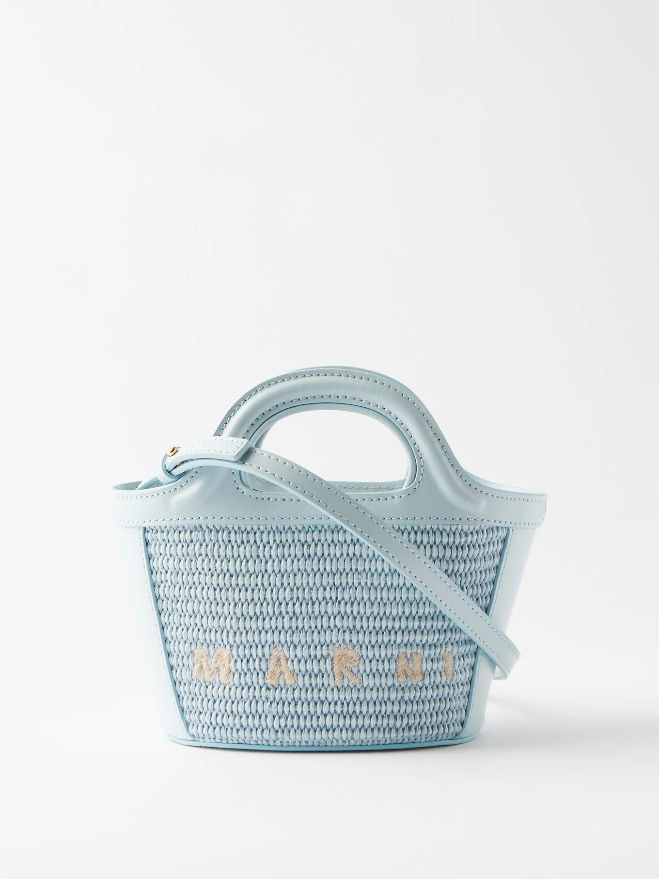 Tropicalia micro faux raffia & leather basket bag | Marni | Matches (US)