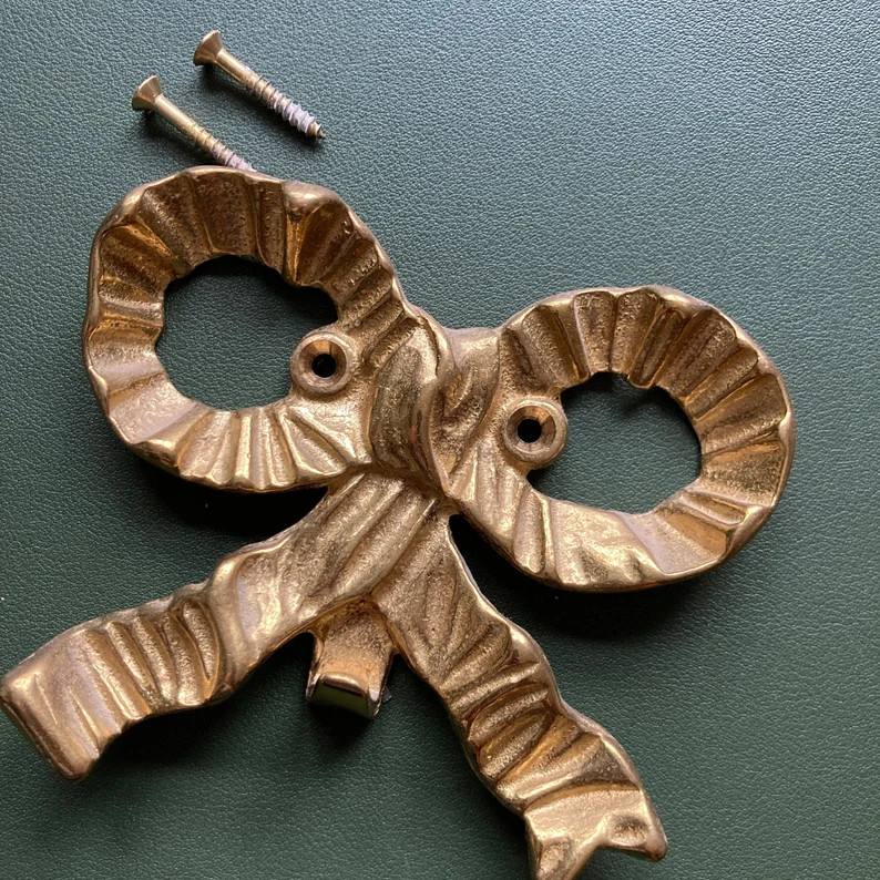 Vintage Brass Bow Hook | Etsy (US)