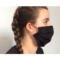 Black Face Mask with filter pocket, adjustable | Etsy (US)