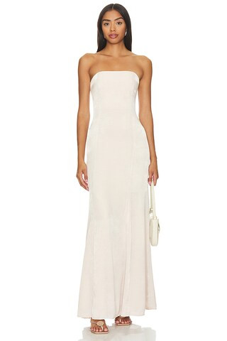 Lovers and Friends Micah Gown in Champagne Beige from Revolve.com | Revolve Clothing (Global)