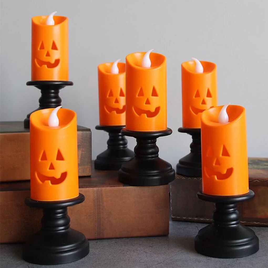 Rinhoo Trade Halloween Candle Light Pumpkin Shape LED Light Home Desktop Lamp Decoration, 12pcs | Walmart (US)