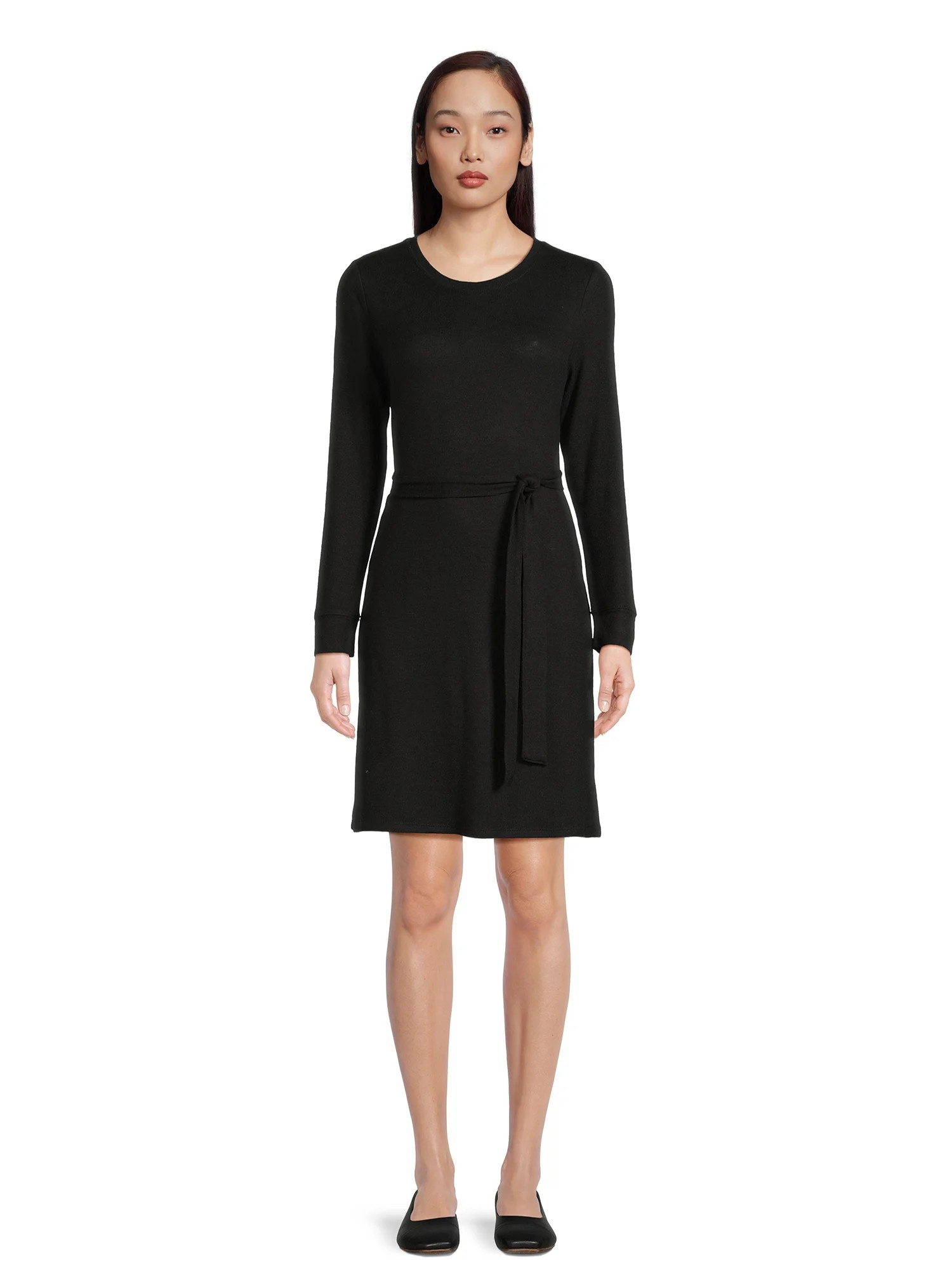 Time and Tru Women's Hacci Knit Midi Dress, Sizes XS-XXXL | Walmart (US)