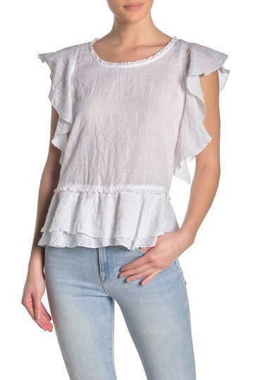 Ruffled Sleeve Peplum Top | Nordstrom Rack