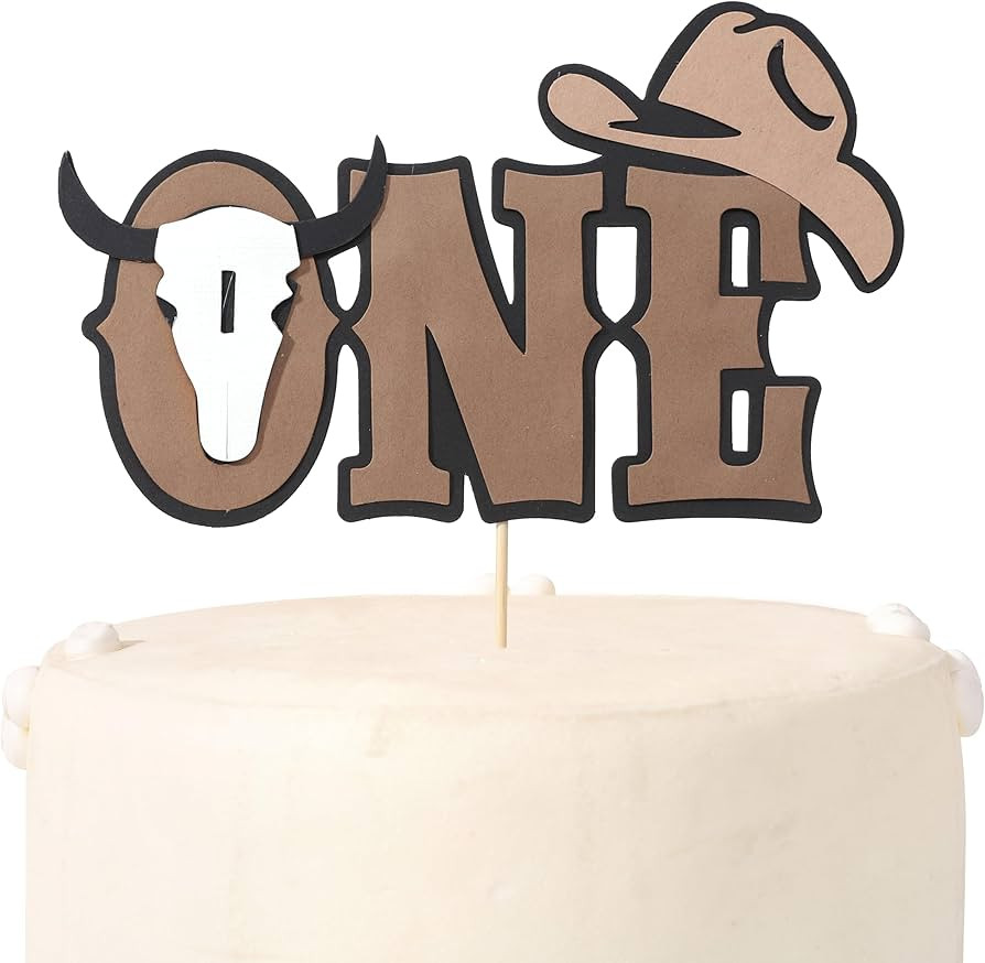 My First Rodeo Cake Topper - Cowboy One Birthday Party Decorations,Western 1st Cake Decoration,Co... | Amazon (US)