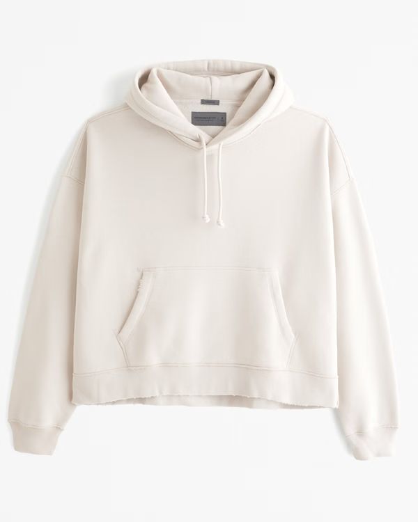 Boxy Cropped Popover Hoodie | Abercrombie & Fitch (US)