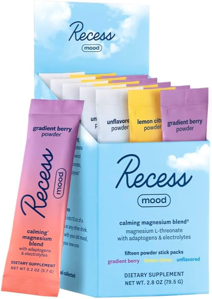 Recess Mood Powder, Magnesium L-Threonate Blend with Passion Flower, L-Theanine, Electrolytes, Ma... | Amazon (US)