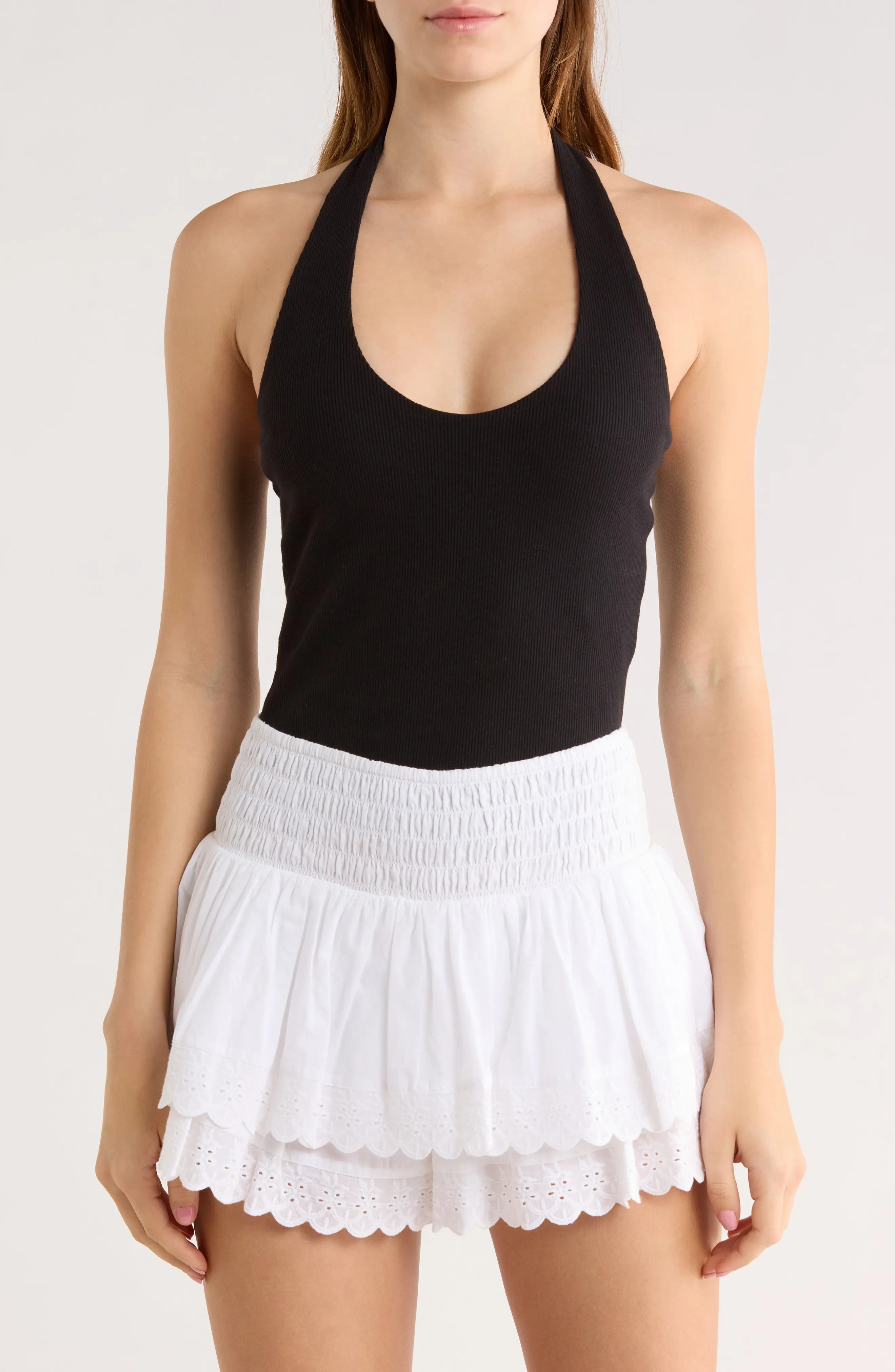 Abound Rib Knit Halter Top in Brown Fresco at Nordstrom Rack, Size Large | Nordstrom Rack