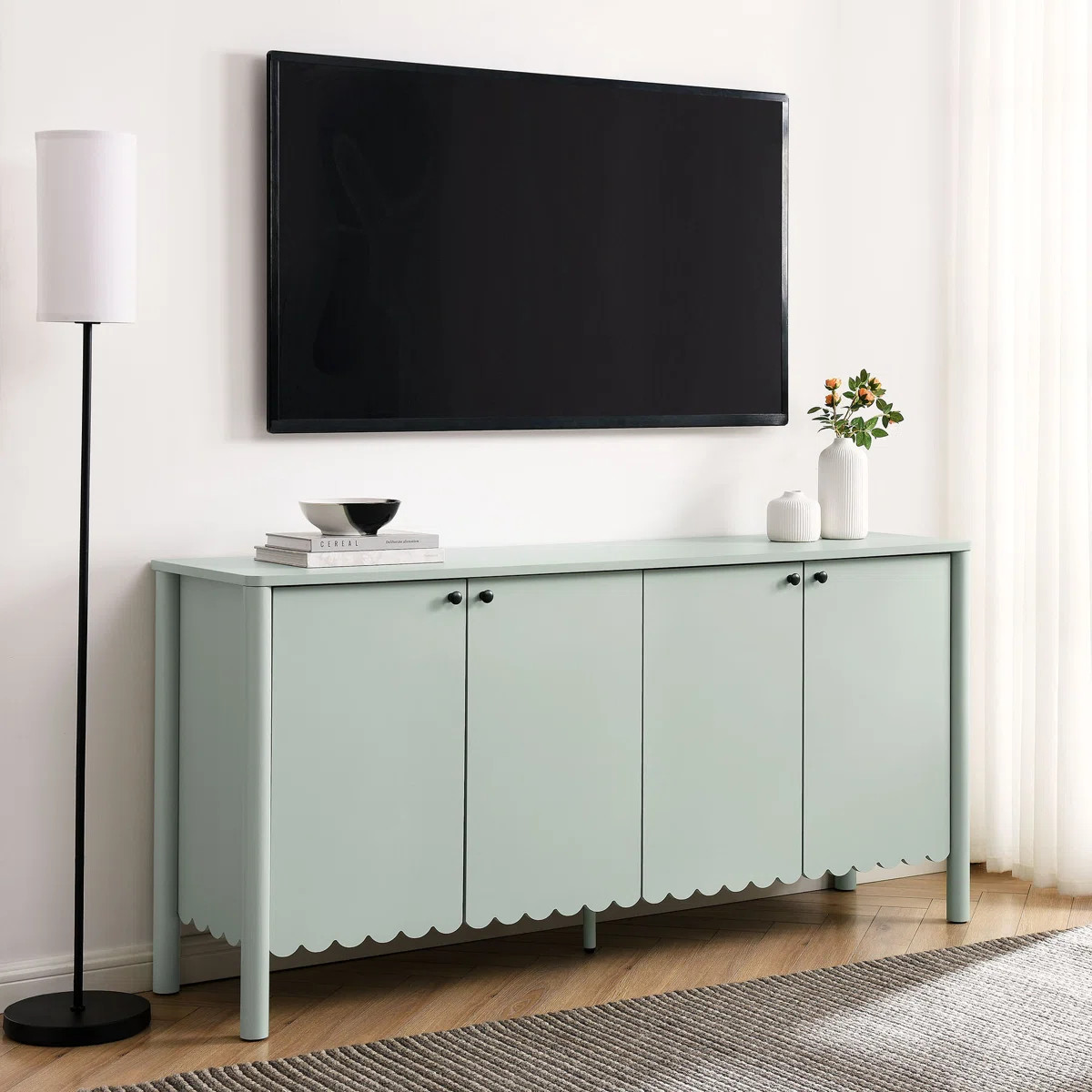 Emmeline 66" 4-Door Scalloped Sideboard Cabinet | Wayfair North America