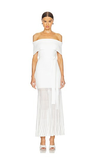 Mariana Knit Midi Dress in Ivory | Revolve Clothing (Global)