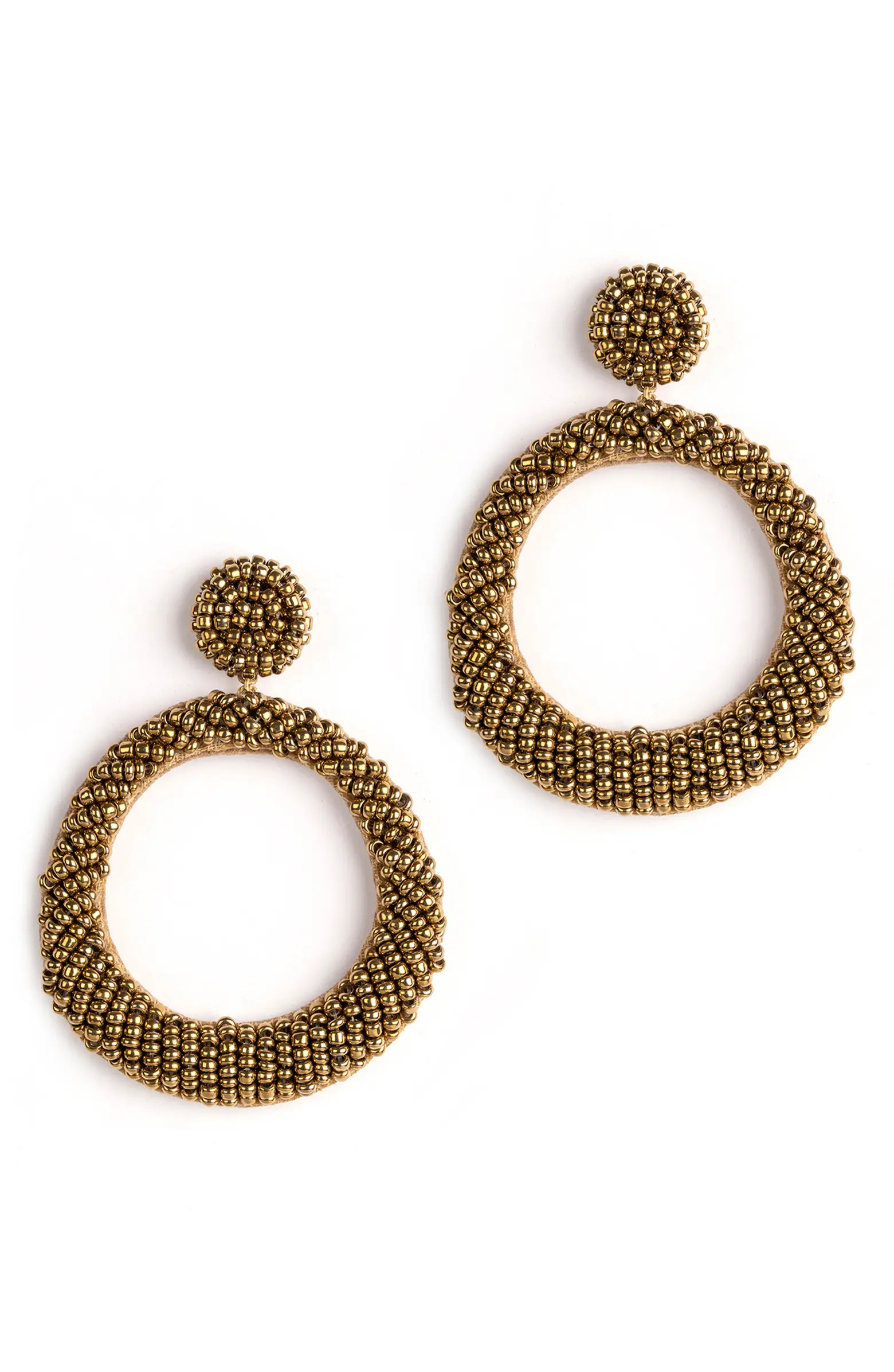 Asta Beaded Hoop Drop Earrings | Nordstrom