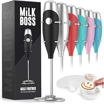 Zulay Original Milk Frother Handheld Foam Maker for Lattes - Whisk Drink Mixer for Coffee, Mini Foam | Amazon (US)