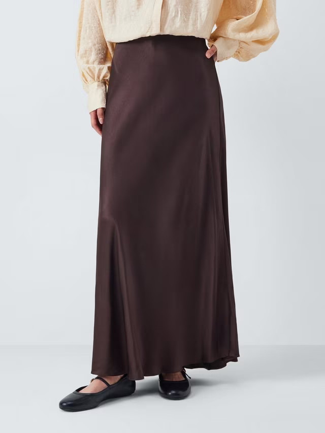 AND/OR A-Line Satin Maxi Skirt | John Lewis (UK)