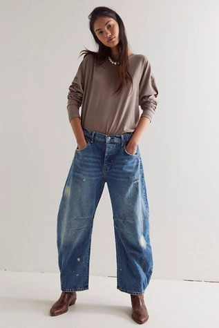 We The Free Good Luck Mid-Rise Barrel Jeans | Free People (Global - UK&FR Excluded)