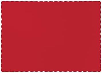Creative Converting Paper Scalloped Edges Placemats, 9.45" x 13.25", Classic Red | Amazon (US)