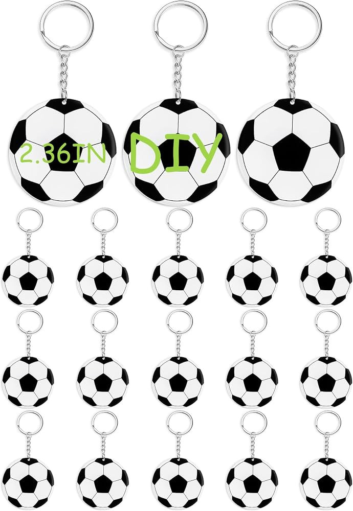 Taiyin 18 Pack Soccer Acrylic Keychains Bulk with Marker, Large DIY | Amazon (US)