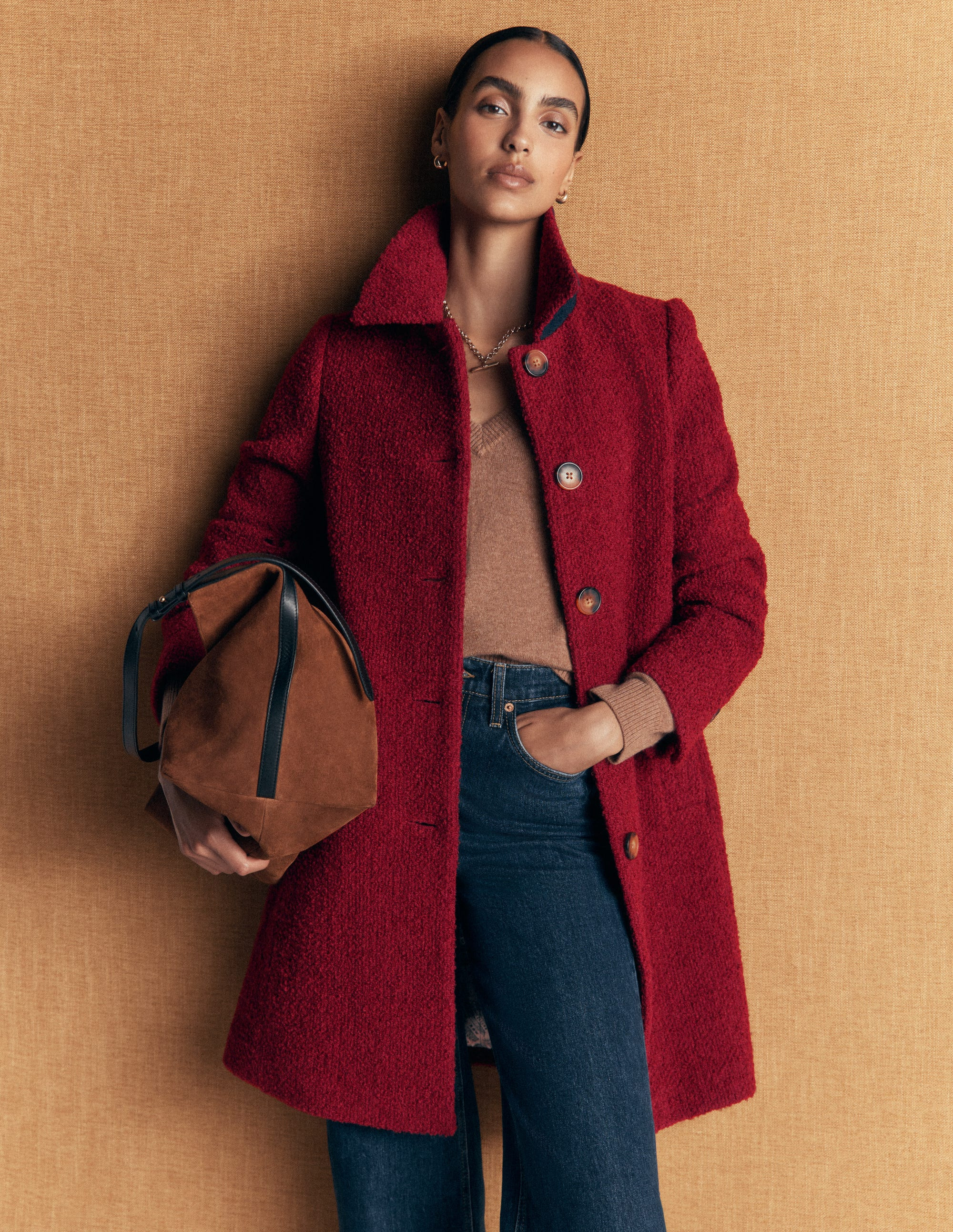 Aylesford Wool Coat-Vino | Boden (US)