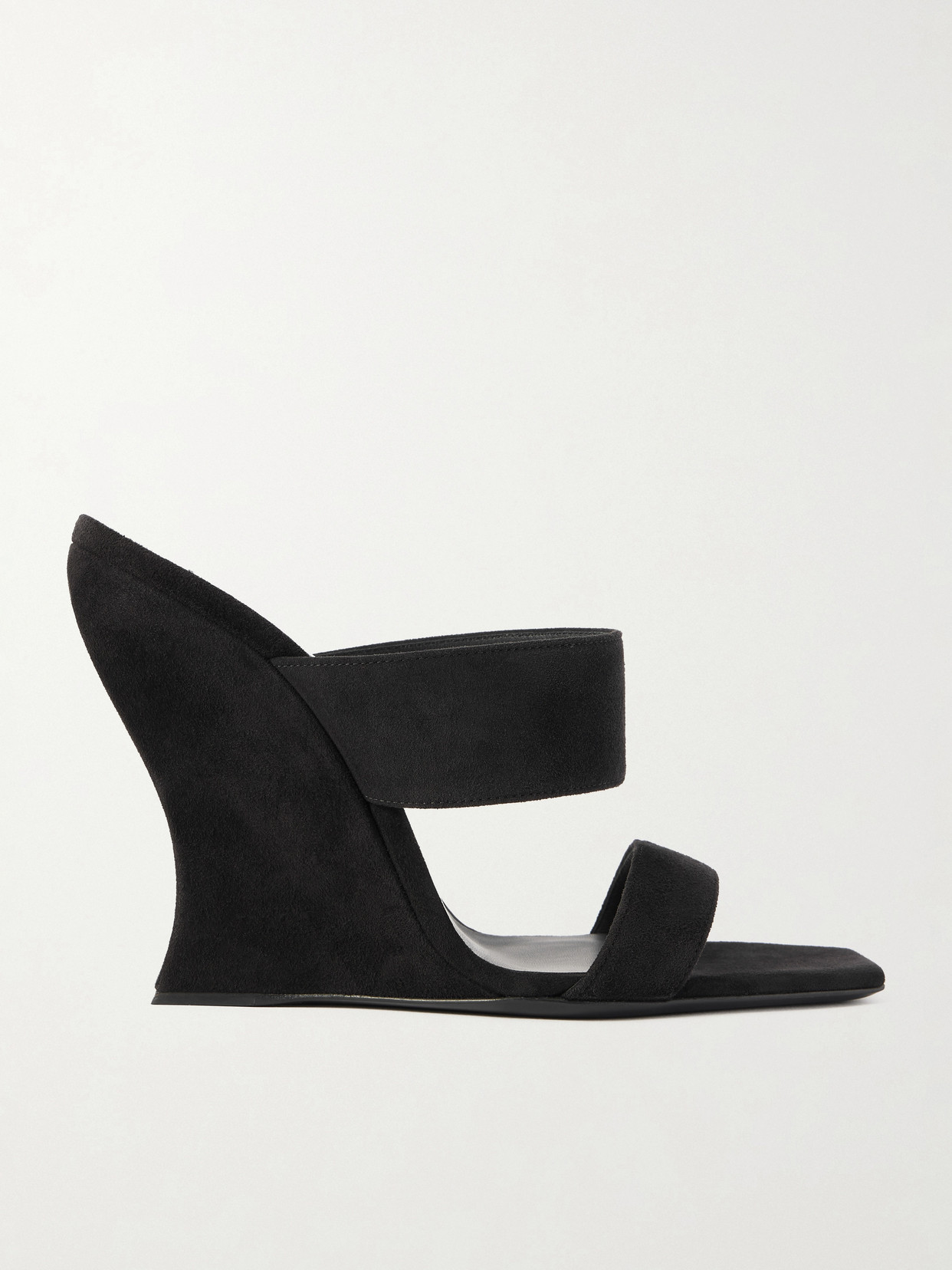 Alaïa - Wave 110 Suede Wedge Mules - Black | NET-A-PORTER (US)