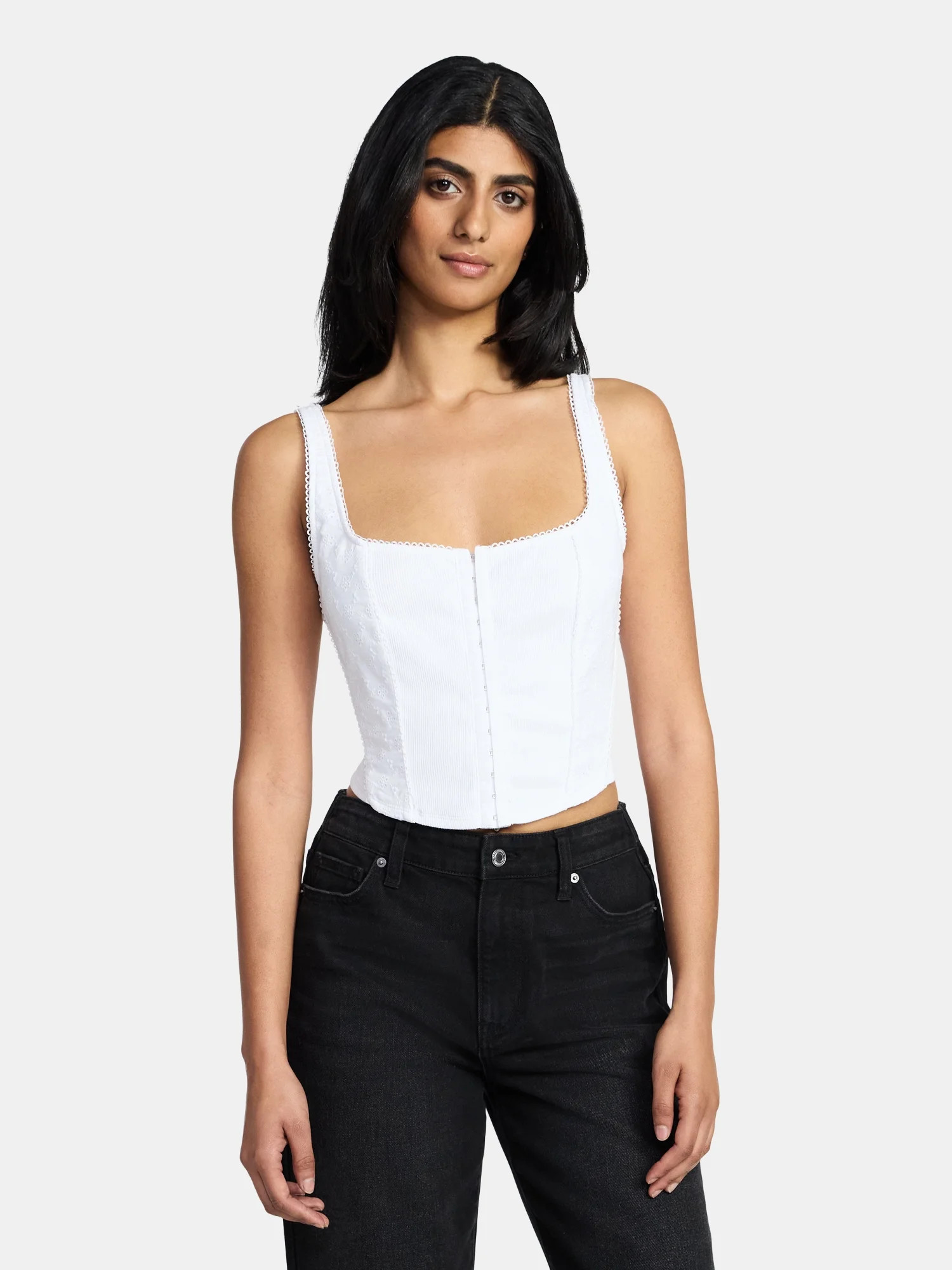 Madden NYC Women's Eyelet Corset Top, Sizes XXS-XXL | Walmart (US)