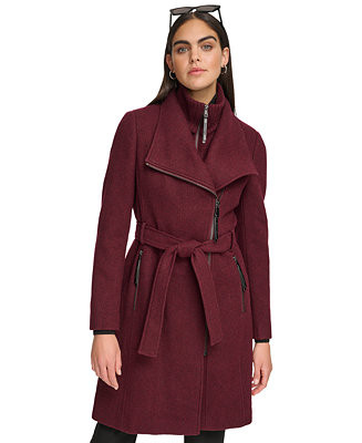 Womens Wool Blend Belted Wrap Coat, Created for Macys | Macy's