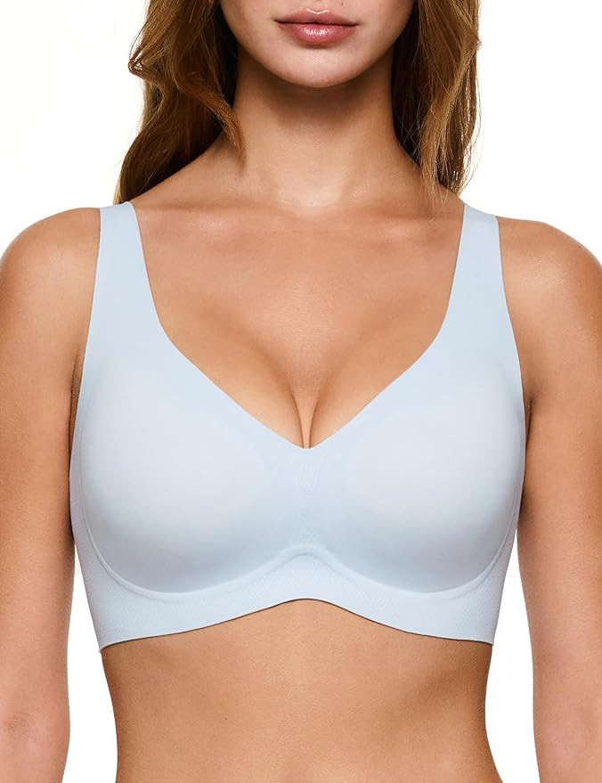 Deep V Bras for Women, Wireless Push Up Plunge Bra Seamless Supportive No Underwire T-Shirts Bral... | Amazon (US)