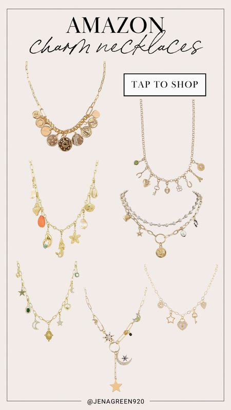 Amazon Charm Necklaces | Trending Jewelry | Gold Necklace 

#LTKfindsunder50 #LTKstyletip #LTKfindsunder100