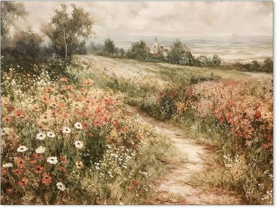 Haitunone Landscape Wildflower Wall Art Nature Botanical Floral Posters Retro Cottagecore Plant P... | Amazon (US)