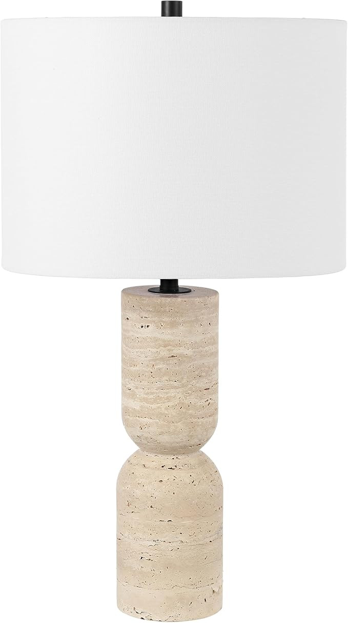 SAFAVIEH Lighting Collection Nara Ivory Travertine 25-inch Table Lamp for Bedroom, Living Room, H... | Amazon (US)