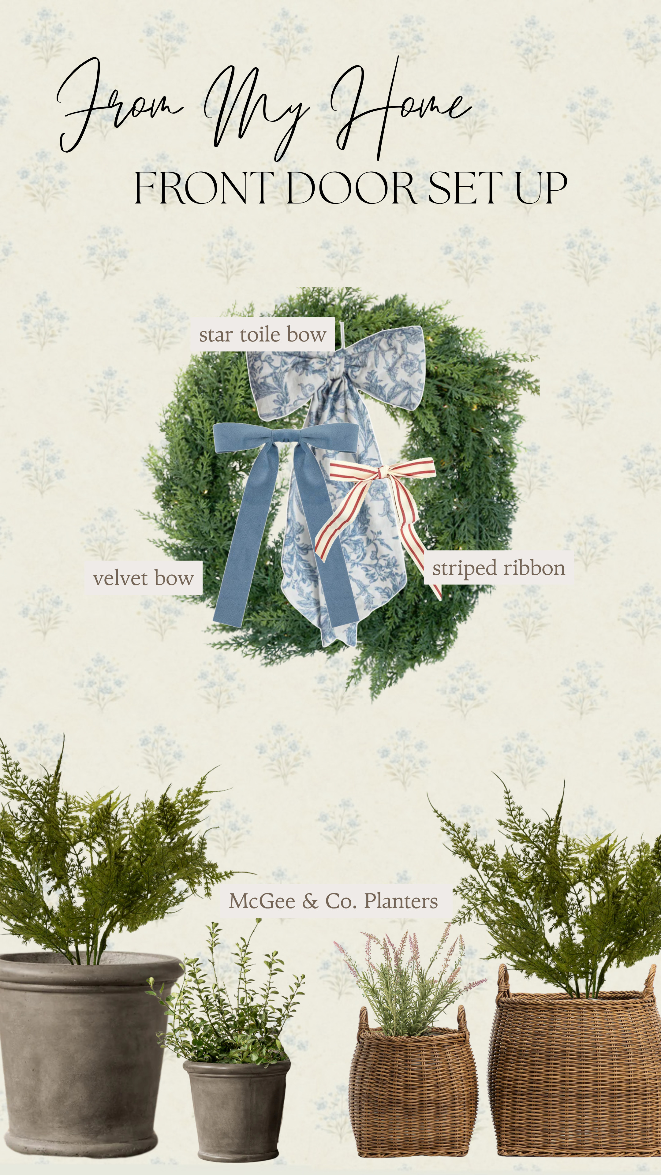 My current front door set up! Loving bows on the wreath, perfect for the fourth! 

fourth of july decor, home decor, interior design  

 #LTKdayinmylife #LTKHome