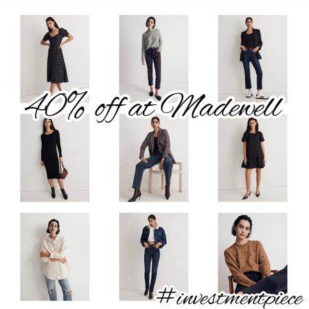 From chic jeans to on trend dresses get 40% off orders @madewell with code JOLLY #investmentpiece 

#LTKsalealert #LTKSeasonal #LTKstyletip