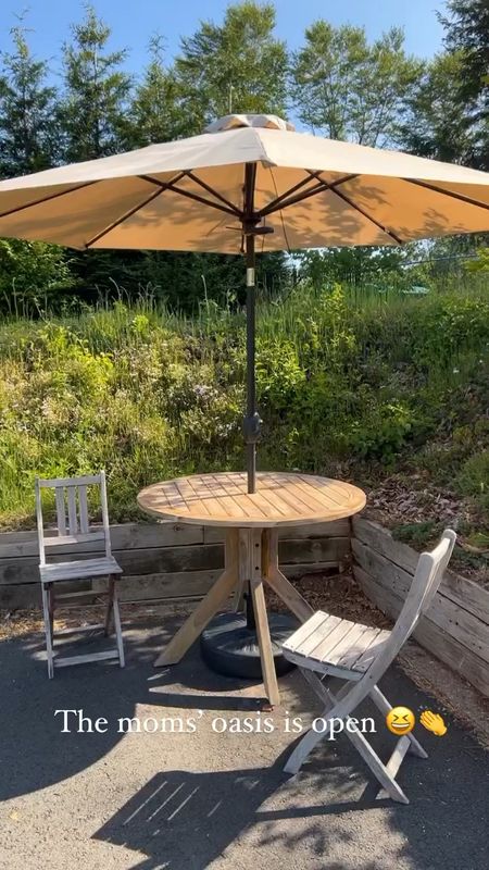 My patio umbrella is from Walmart, linking this year’s version. It broke so we hold it up with a clamp, just saying! Lol. Table is from Aldi (in stores only), chairs are ooooold Ikea ones! 

#LTKhome