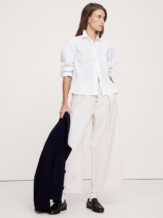 Boxy Cotton Poplin Shirt | Banana Republic (CA)